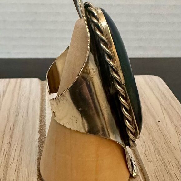 Silver plated w/simulated denim lapis stone - Picture 3 of 4